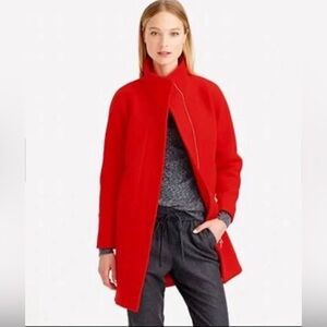 J.Crew - Red Cocoon Coat - Size 2